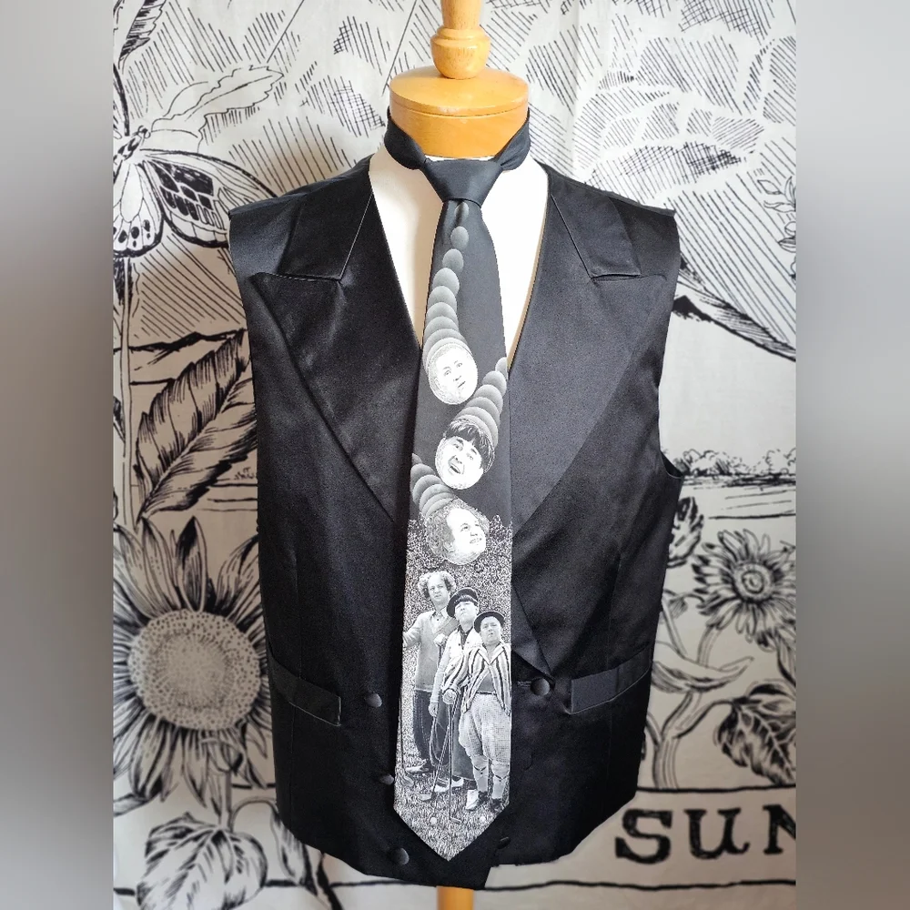 Vinrage 1995 Y2K Ralph Marlin Three Stooges 'Golphing Stooges' Tie 100% Poly
